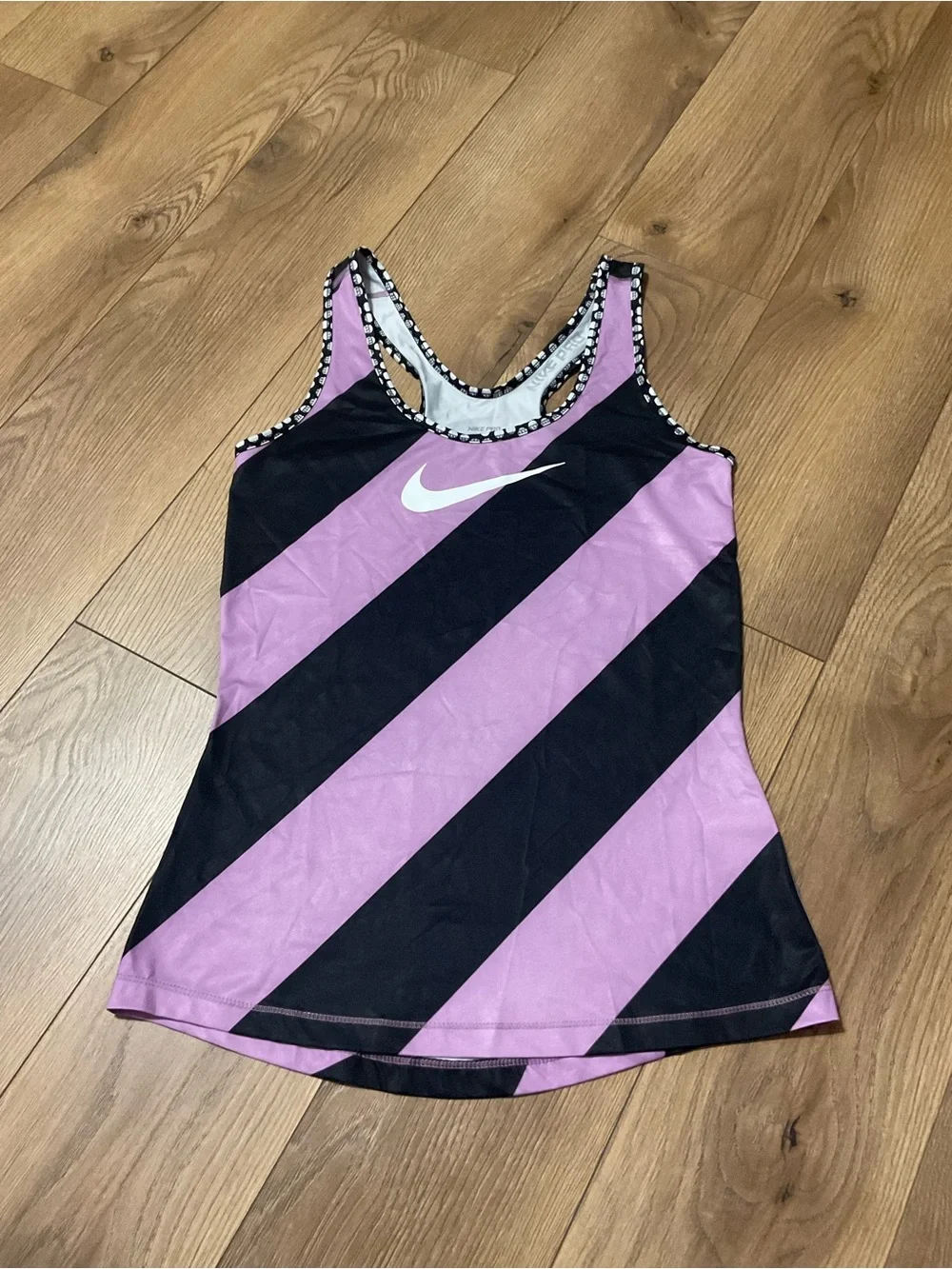 Nike Black & Purple Sports tank with Polka-Trim